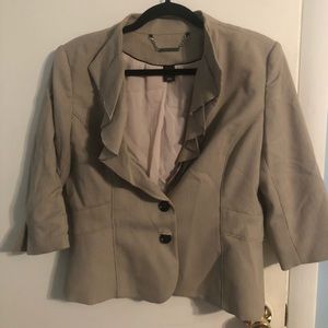 WHBM Size 12 Beige Blazer (with shoulder pads)